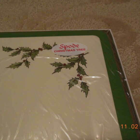 SEALED 4 NIP Spode Christmas Tree Pimpernel Placemats Cork made in England UK - Picture 4 of 5